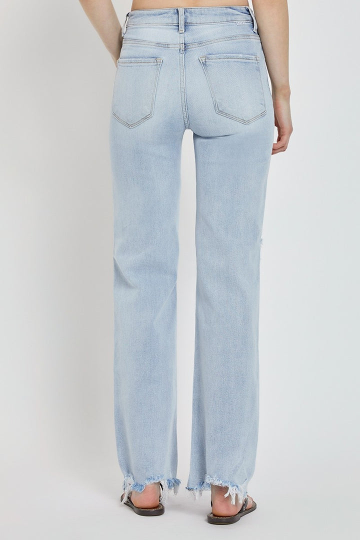 RISEN Carlett High Rise Distressed Wide Leg Jeans
