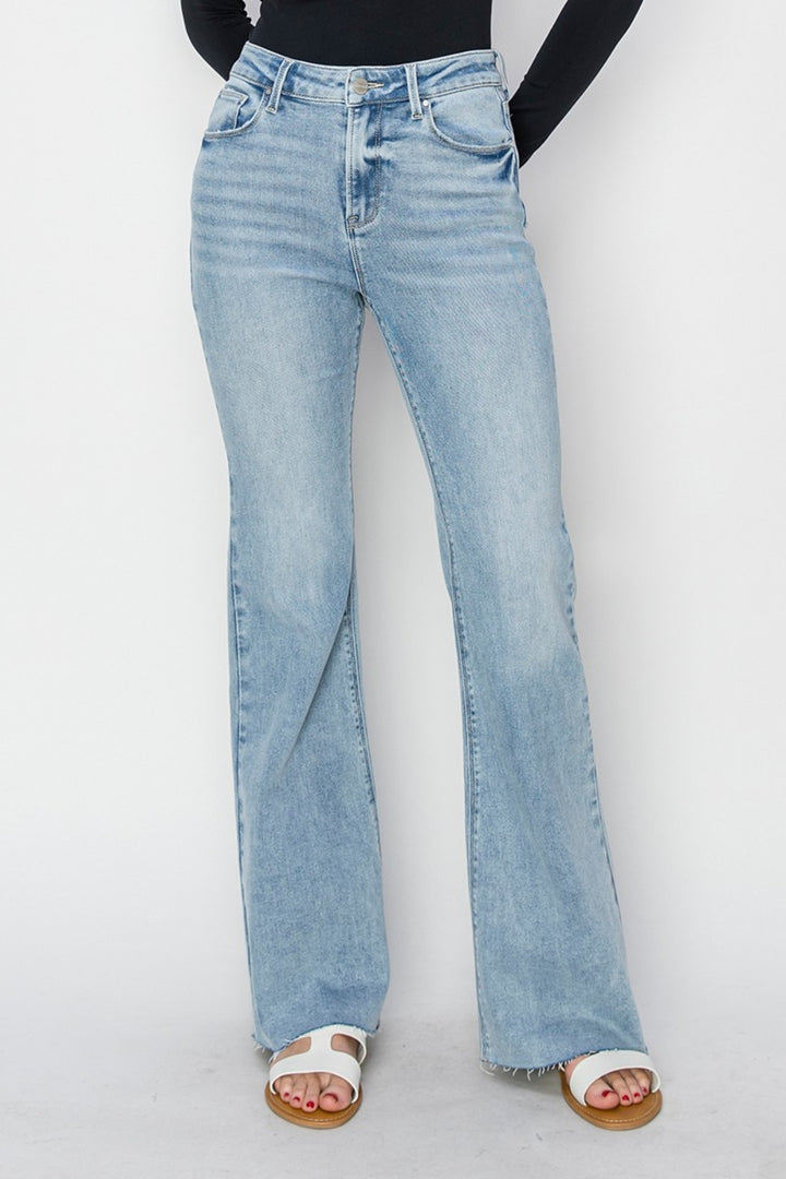 RISEN High Voltage Raw Cut Bootcut Jeans