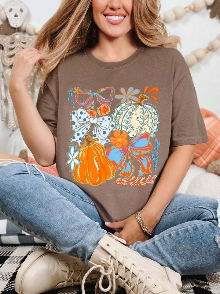 Comfort Colors Pumpkins and Bows T-Shirt