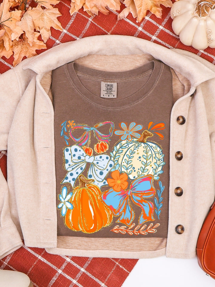 Comfort Colors Pumpkins and Bows T-Shirt