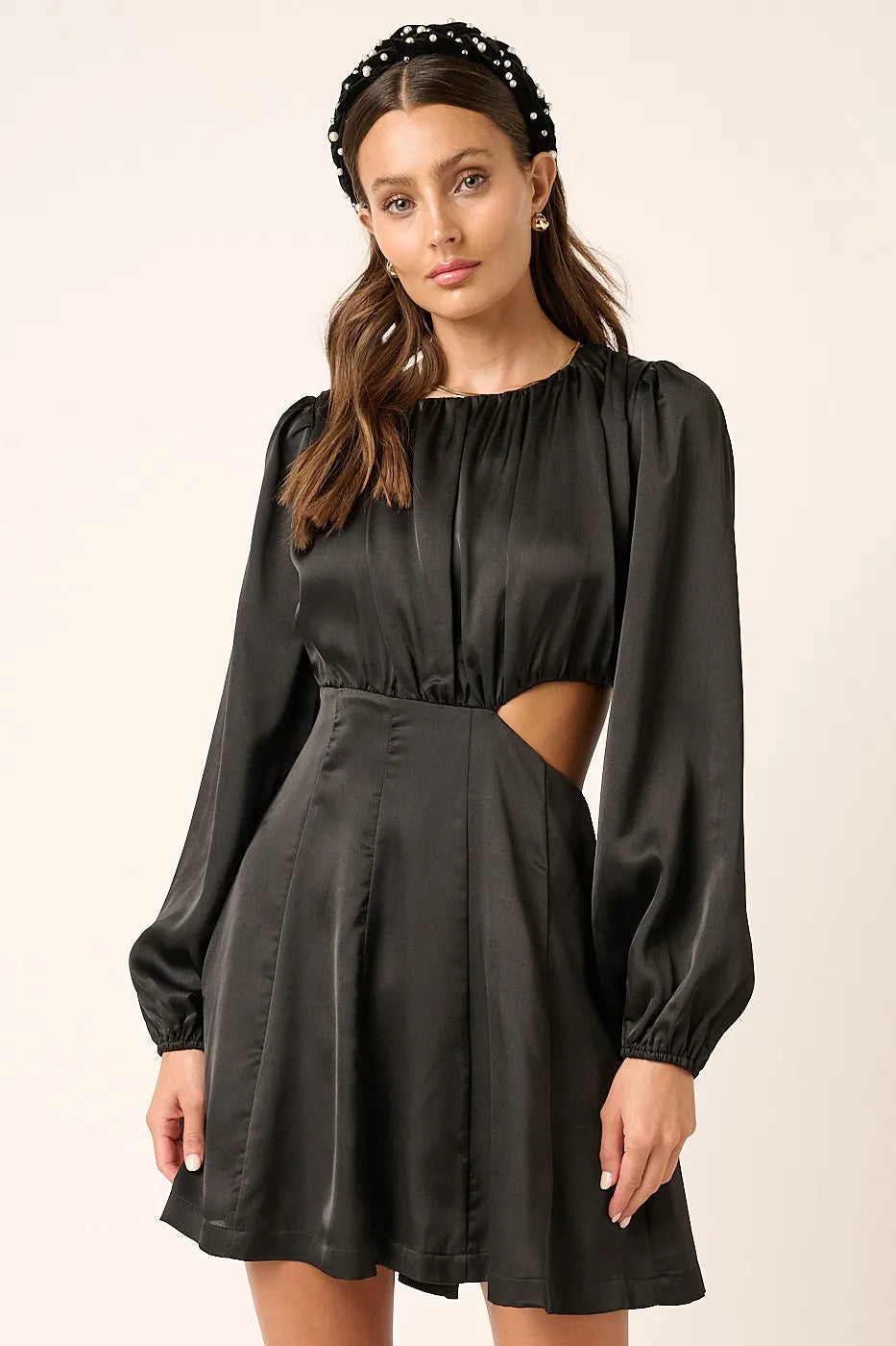 Mittoshop Satin Side Cutout Detail Mini Dress In Black – AddiBray