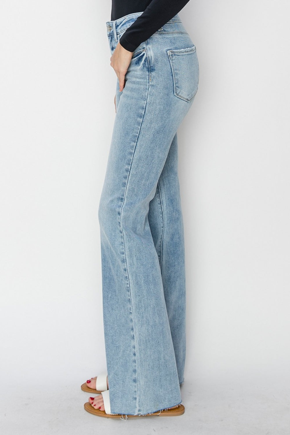 RISEN High Voltage Raw Cut Bootcut Jeans
