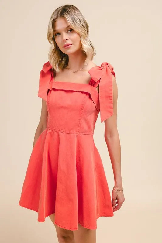 SO ME Fit and Flare Washed Gameday Dress In Orange AddiBray SO ME Fit and Flare Washed Gameday Dress In Orange AddiBray