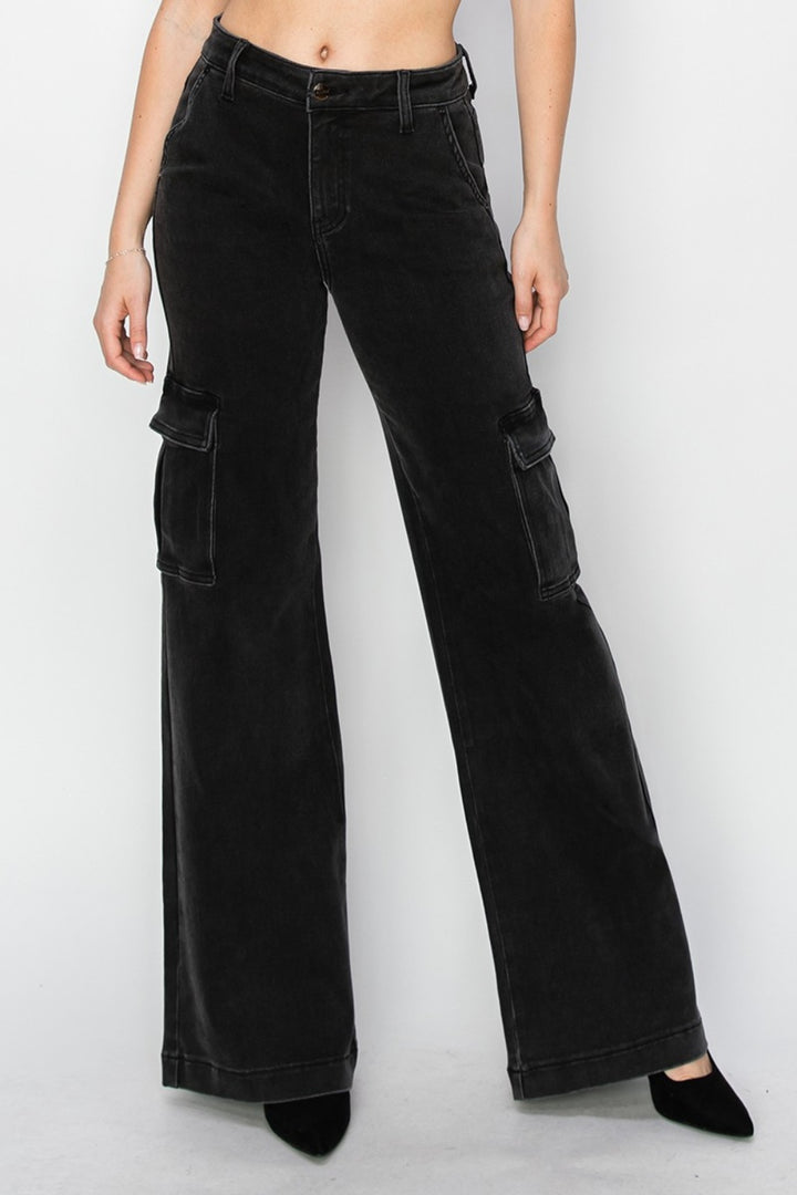 Risen Bree High Rise Wide Leg Cargo Jeans