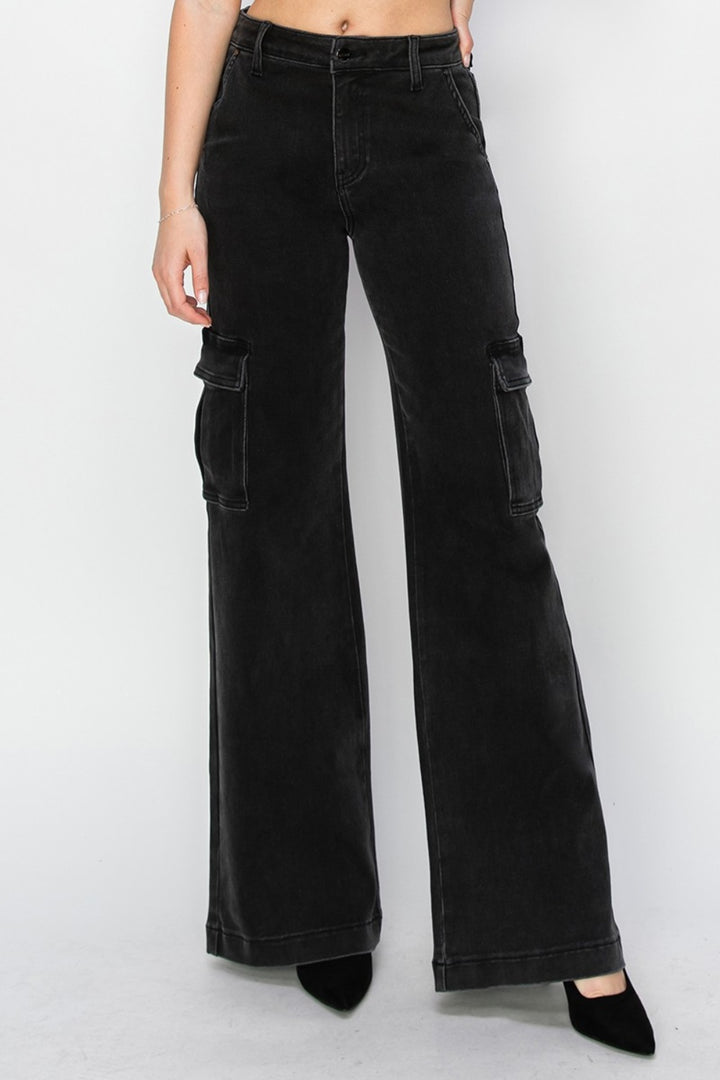 Risen Bree High Rise Wide Leg Cargo Jeans