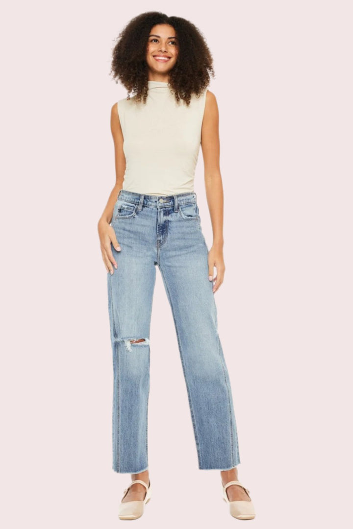 Kancan Flex Ultra High Rise Distressed Straight Jeans