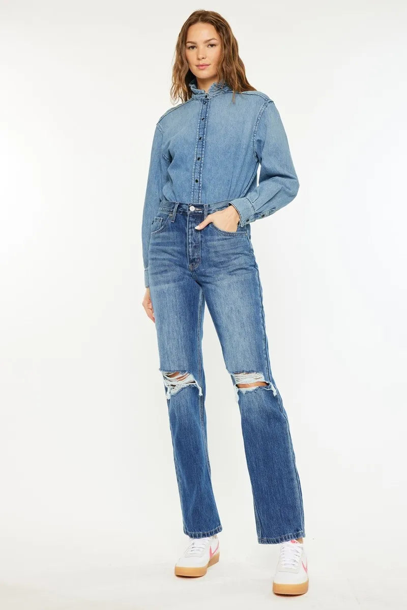 Kancan 90's Medium Wash Boyfriend Jean