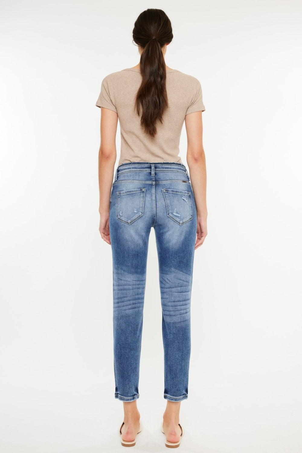 Kancan Ava High Rise Distressed Mom Jeans