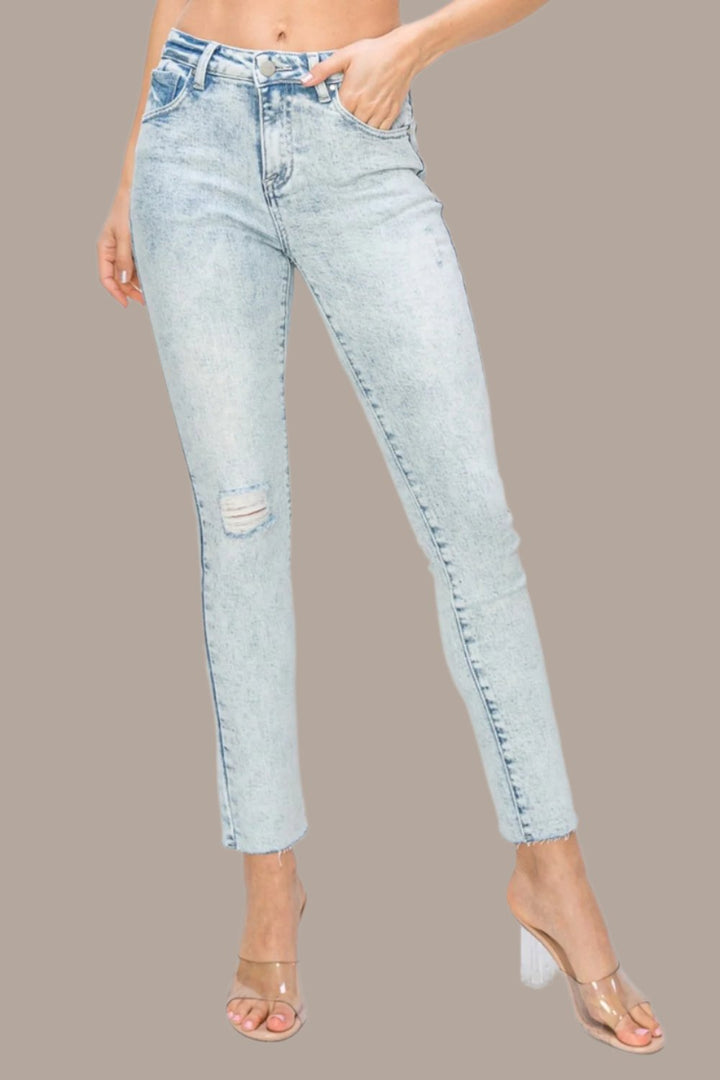 Risen Impulse High Rise Distressed Skinny Jeans