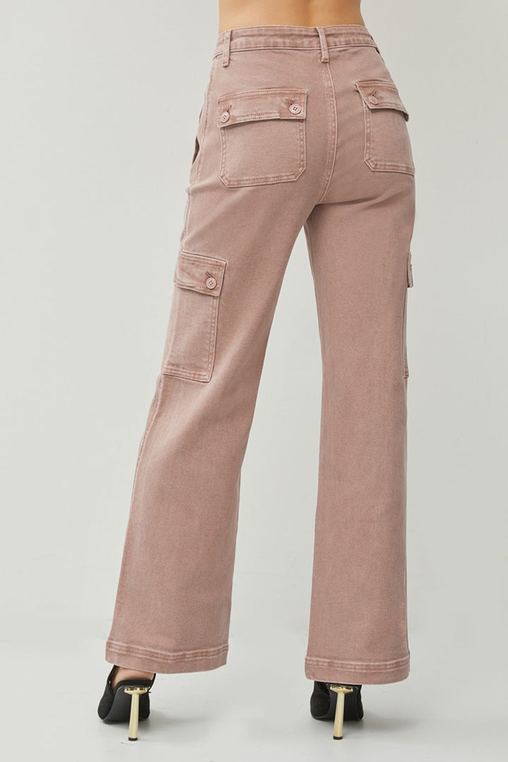RISEN Sunset High Rise Wide Leg Cargo Jeans