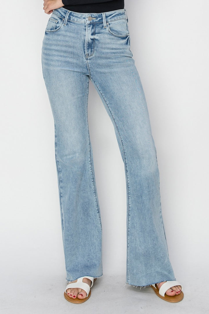 RISEN High Voltage Raw Cut Bootcut Jeans