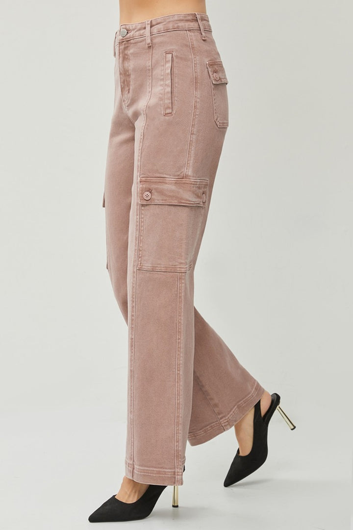 RISEN Sunset High Rise Wide Leg Cargo Jeans