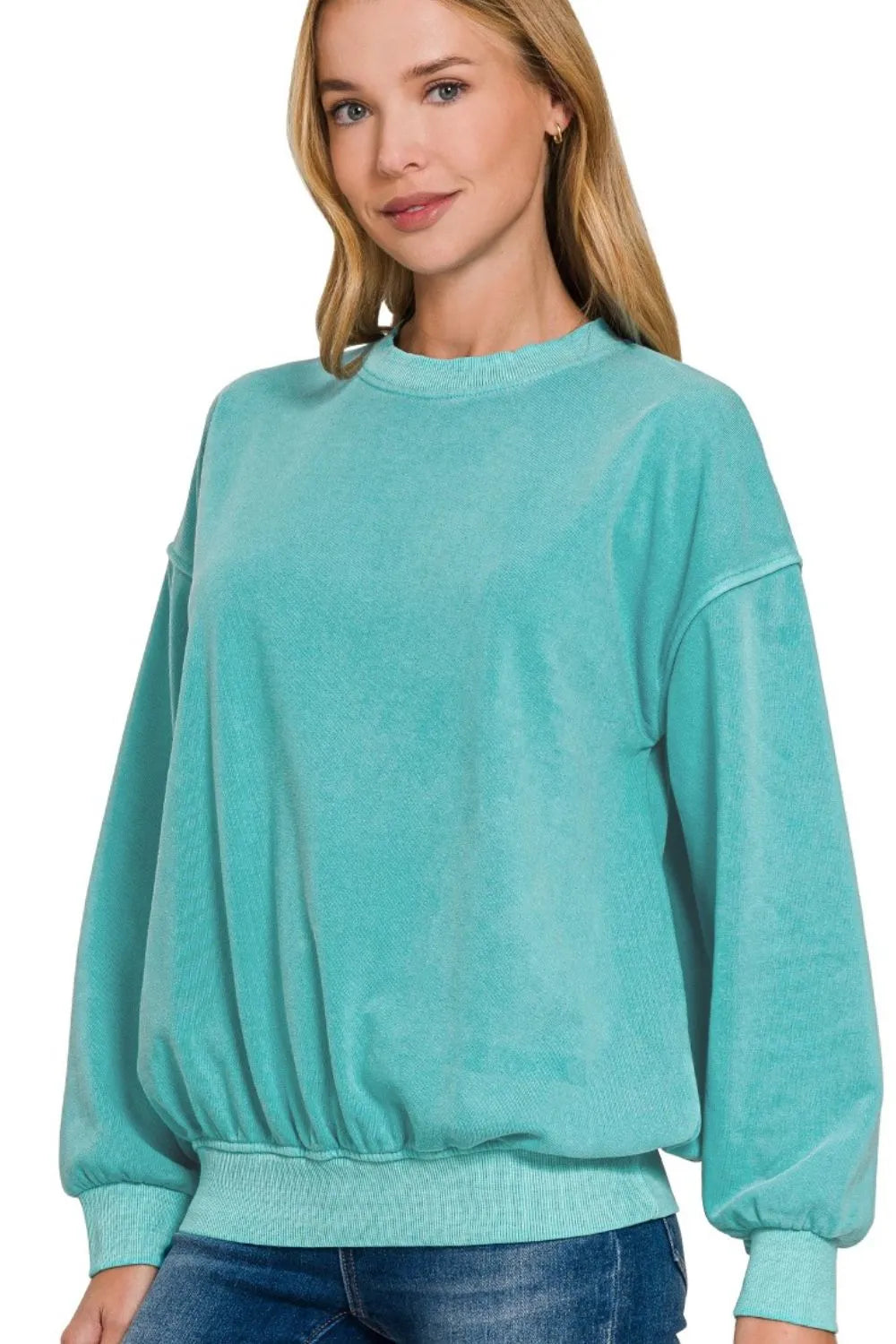 Zenana French Terry Pigment Dye & Enzyme Washing Hoodie