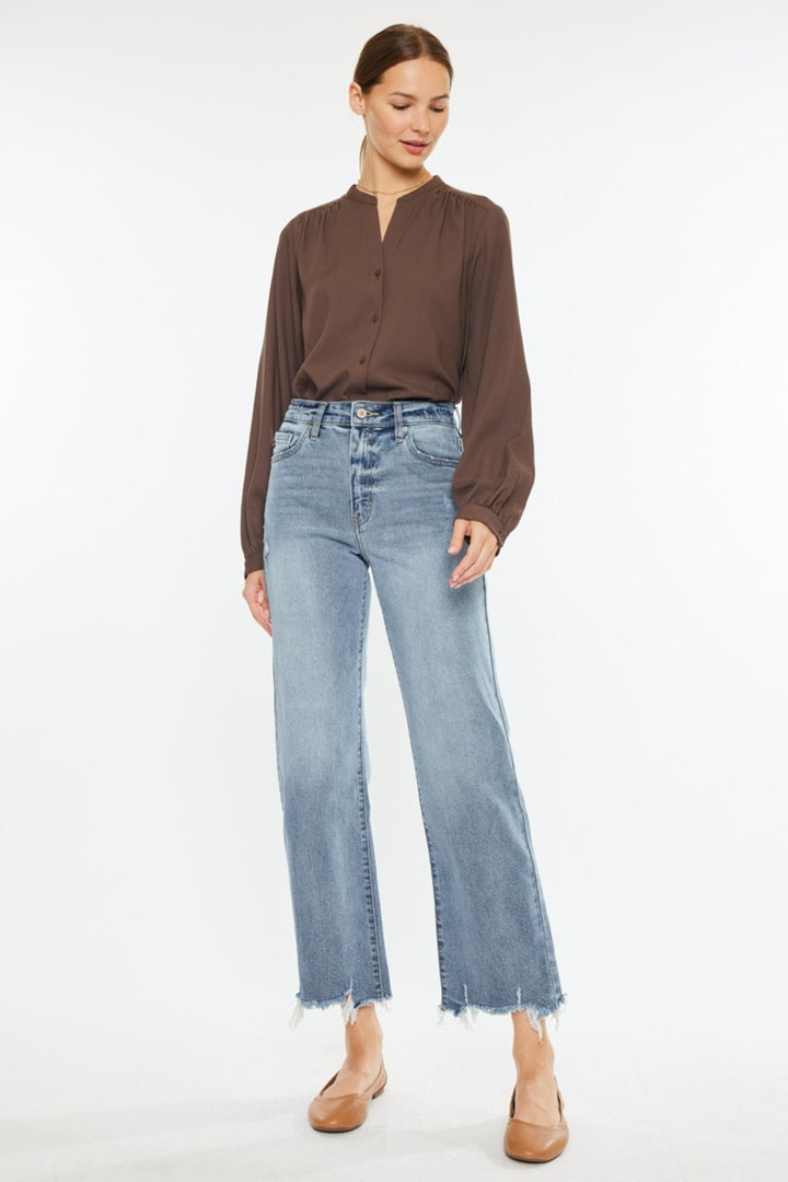 Kancan Nellie High Rise Slim Wide Leg Jeans