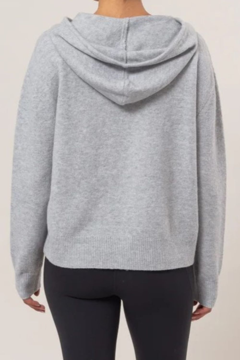 HYFVE Drawstring Long Sleeve Hooded Sweater In Gray