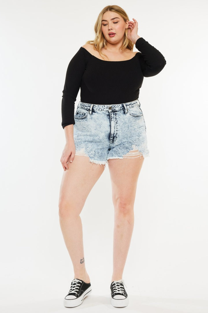 Kancan Emily Distressed High Waist Denim Shorts