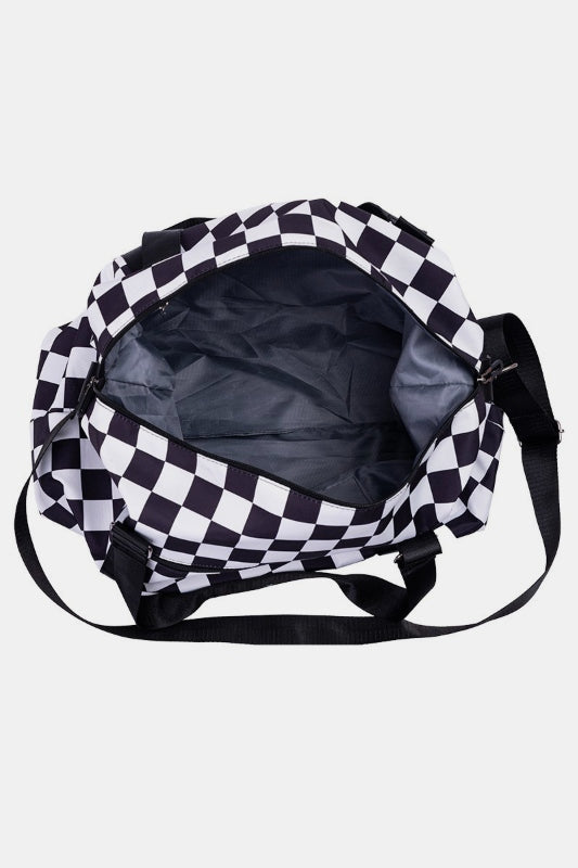 Girly Checkered Multi-Pocket Travel Bag