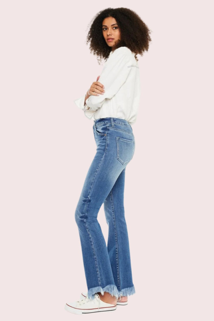 Kancan Beth High Rise Frayed Hem Jeans