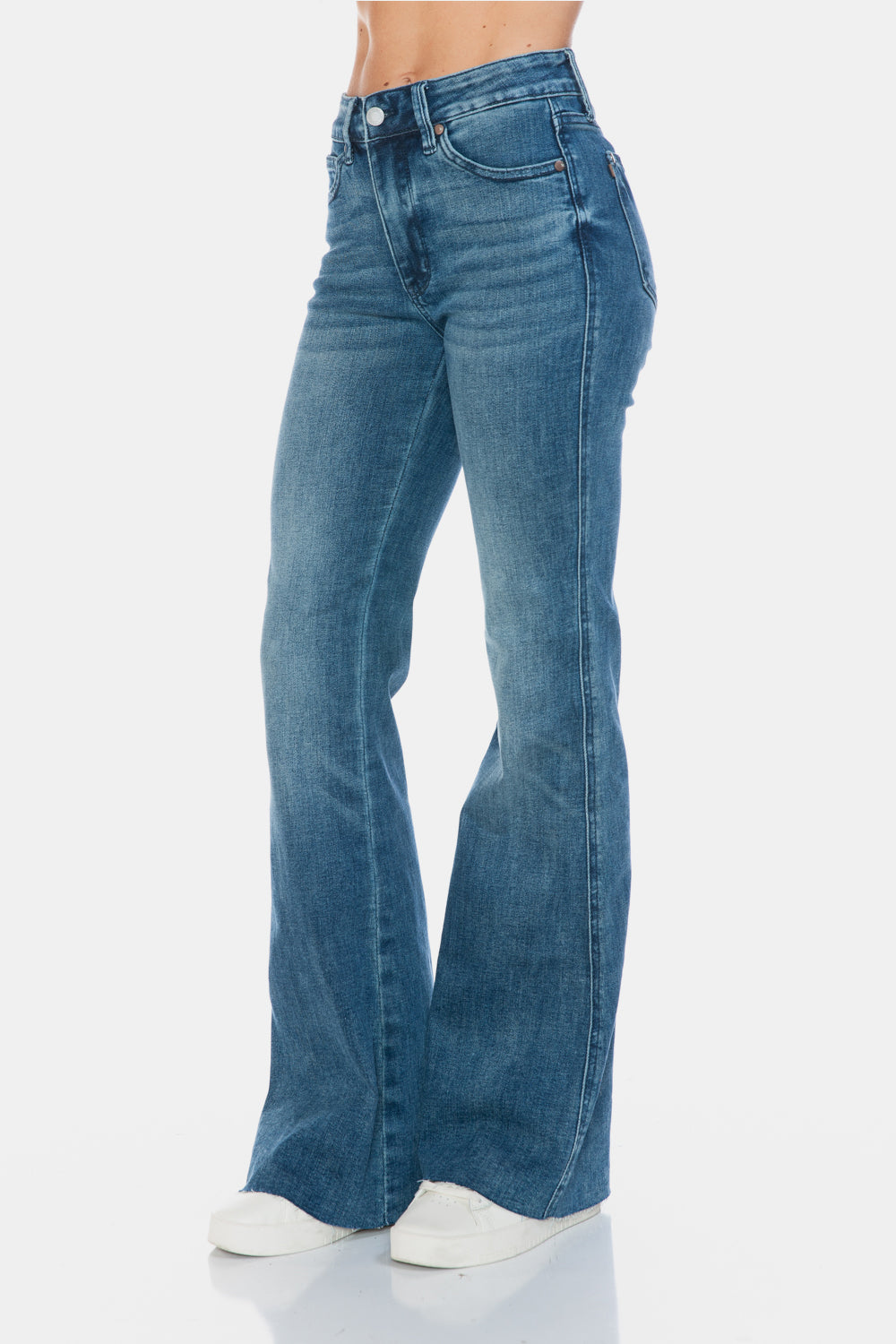 Judy Blue Sarah Tummy Control Cut Hem Flare Jeans