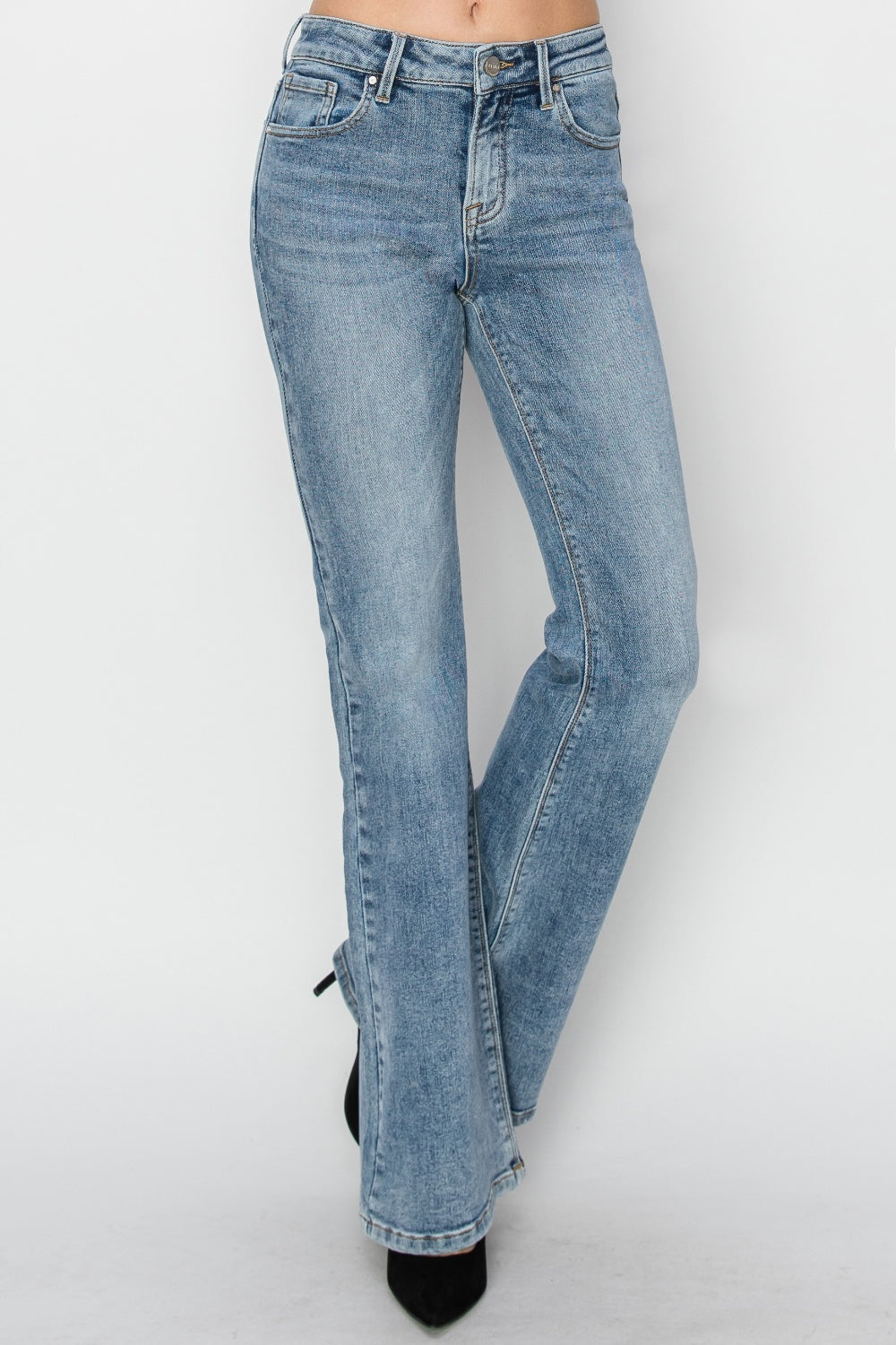 RISEN Belly Mid Rise Bootcut Jeans