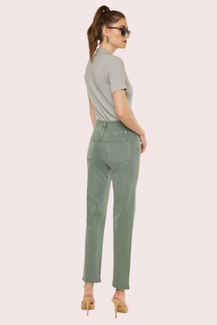 Kancan Olive Ultra High Rise Straight Jeans