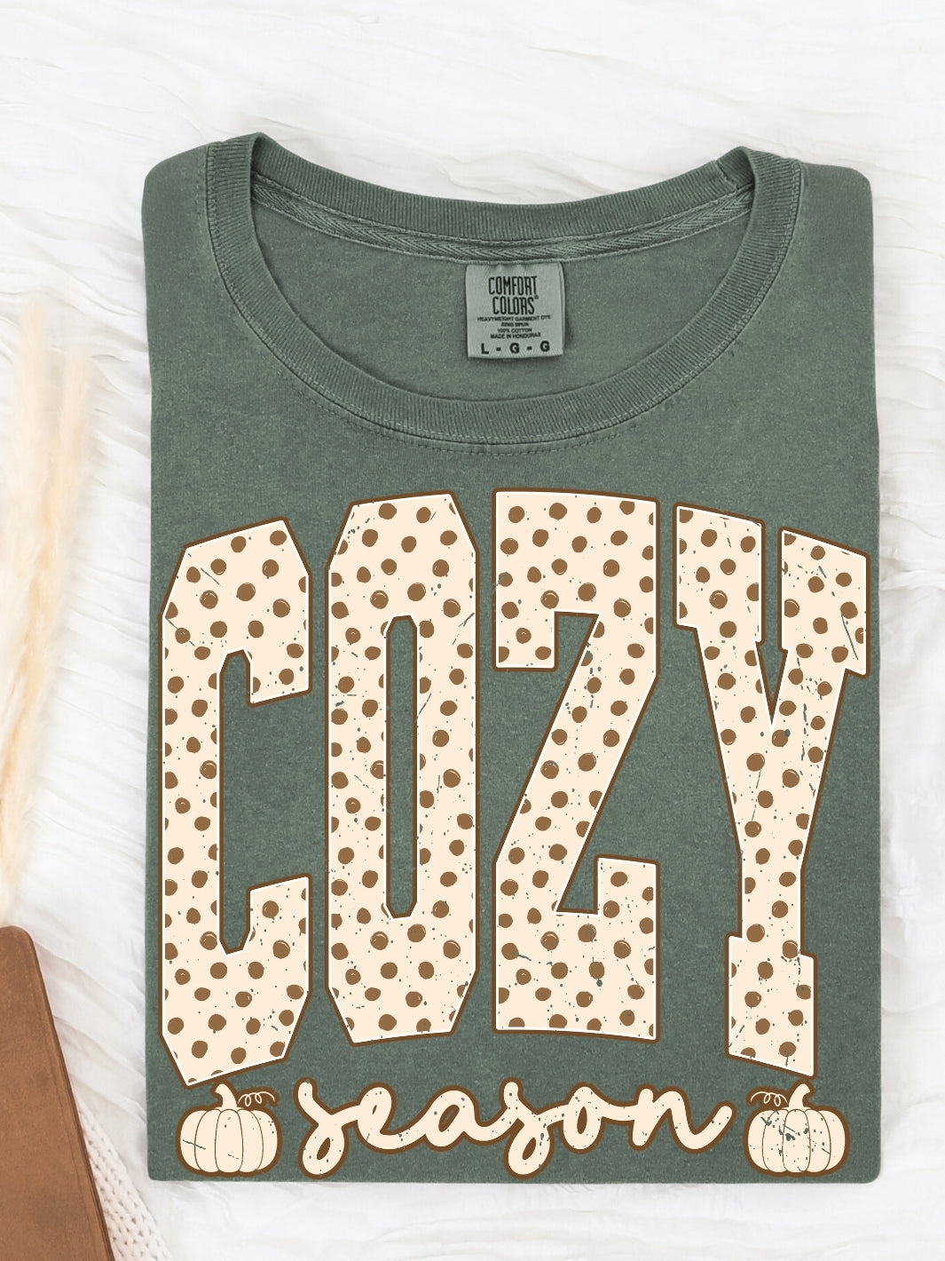 Retro Polka Dots Cozy Season Comfort Colors Graphic Tee