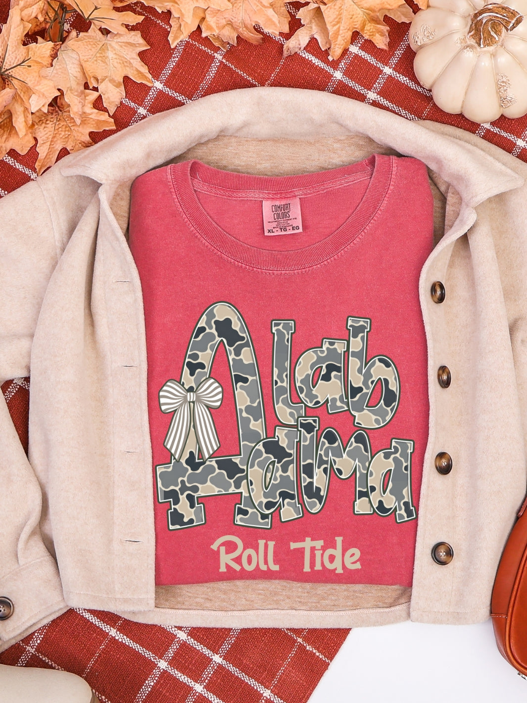 Alabama Retro Camo Game Day Graphic Comfort Colors Tee
