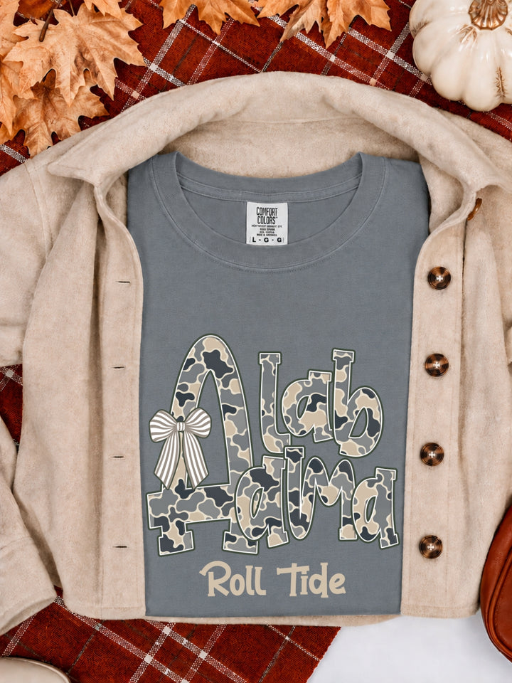 Alabama Retro Camo Game Day Graphic Comfort Colors Tee