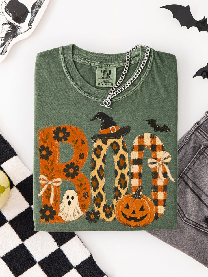 Retro Spooky Boo Halloween Comfort Colors Graphic Tee