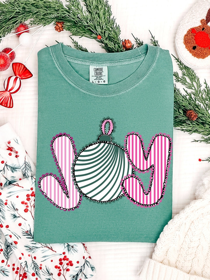Comfort Colors Preppy Joy Christmas T-Shirt
