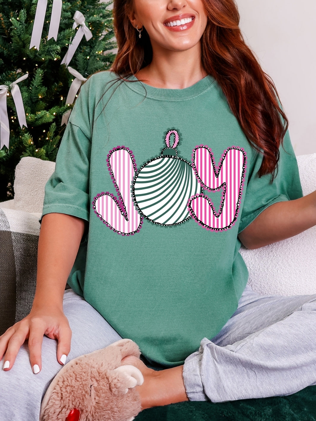 Comfort Colors Preppy Joy Christmas T-Shirt