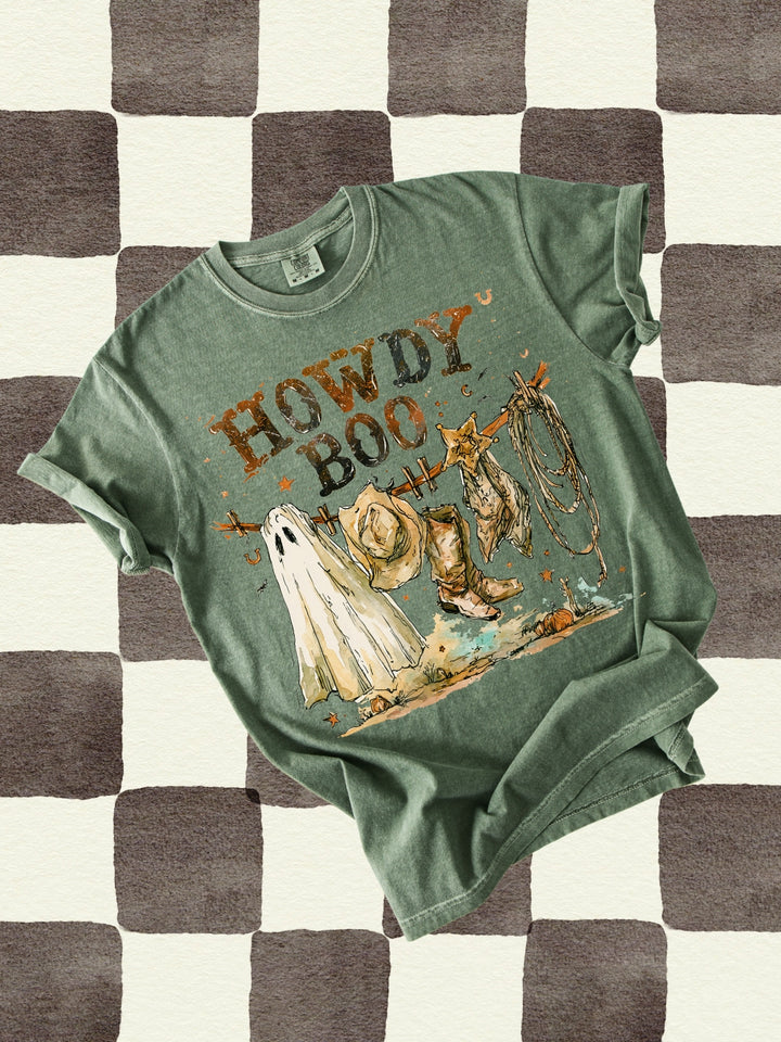 Western Ghost Howdy Boo Comfort Colors Graphic Tee