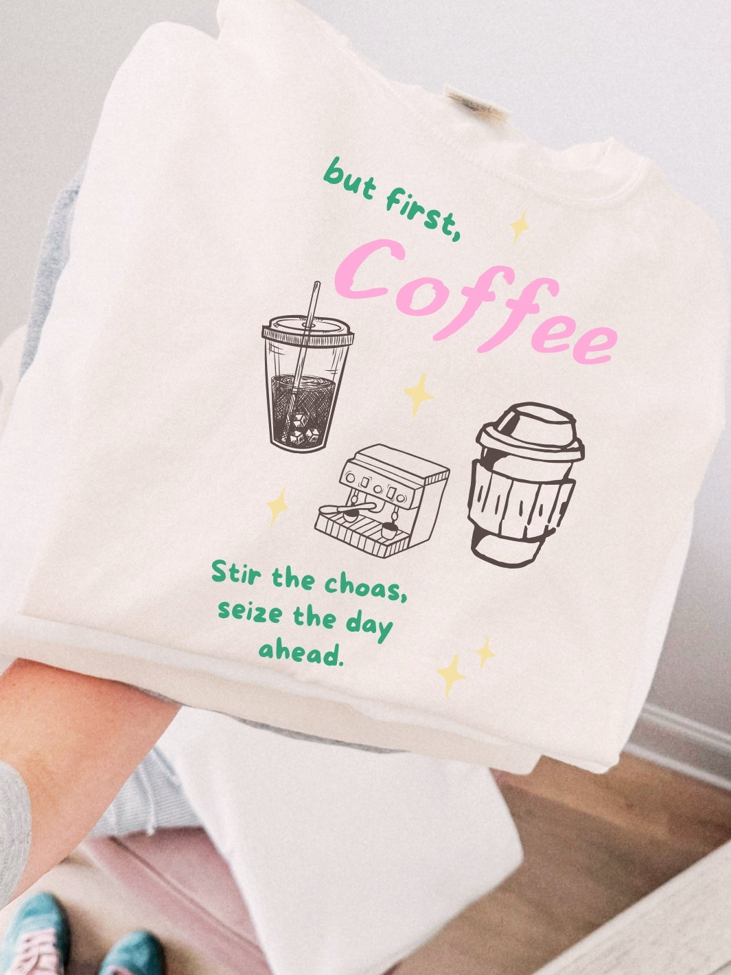 Retro But First Coffee Comfort Colors Graphic Tee