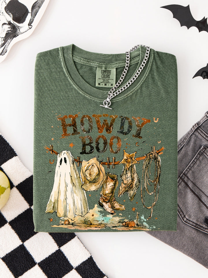 Western Ghost Howdy Boo Comfort Colors Graphic Tee