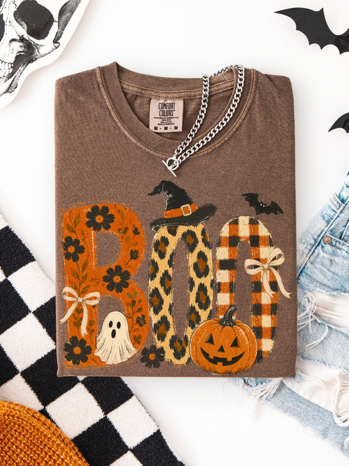 Retro Spooky Boo Halloween Comfort Colors Graphic Tee