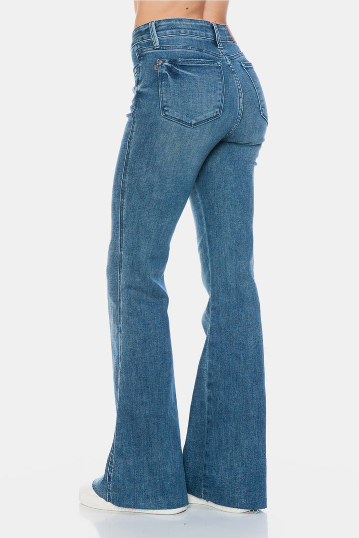 Judy Blue Sarah Tummy Control Cut Hem Flare Jeans