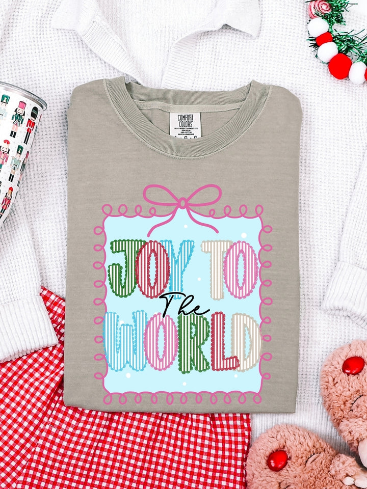 Comfort Colors Christmas Preppy Stripes Joy T-Shirt