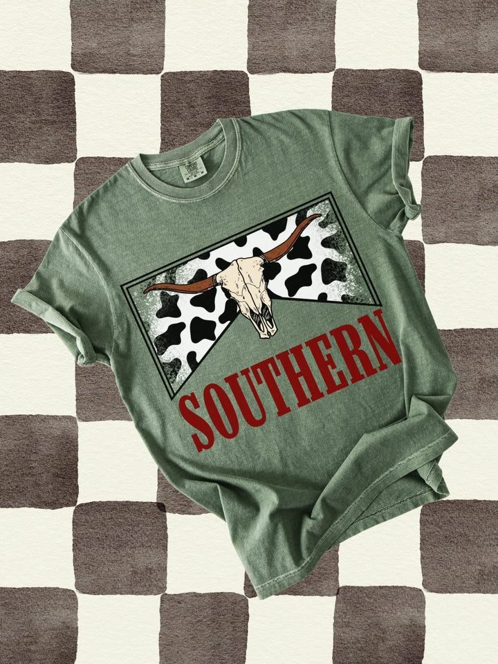 Western Southern Skull Comfort Colors Graphic Tee