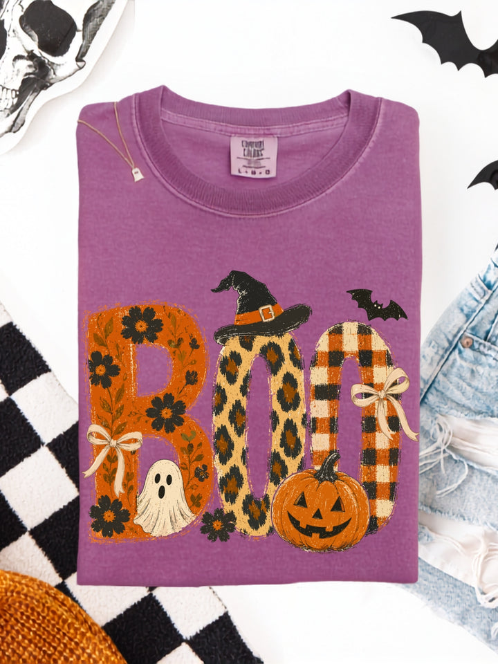 Retro Spooky Boo Halloween Comfort Colors Graphic Tee