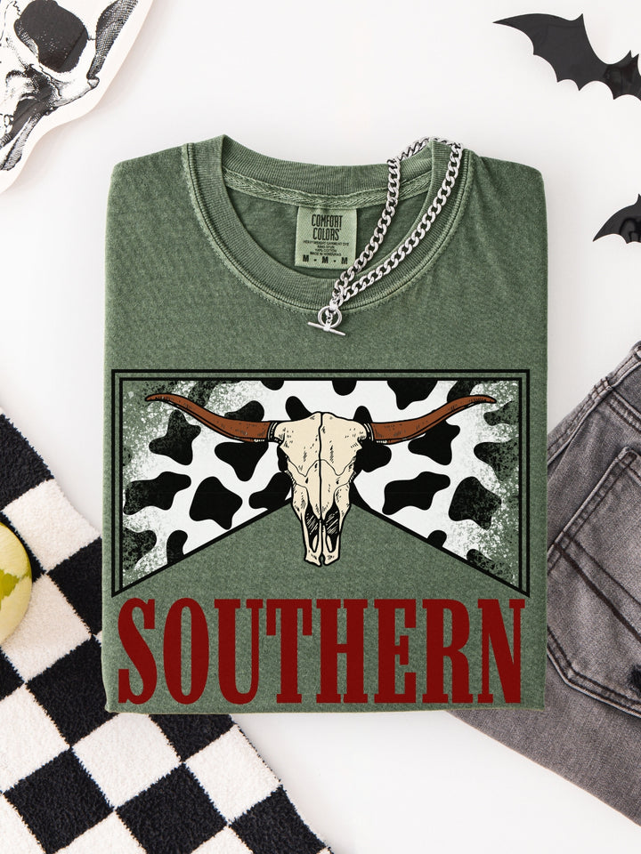 Western Southern Skull Comfort Colors Graphic Tee