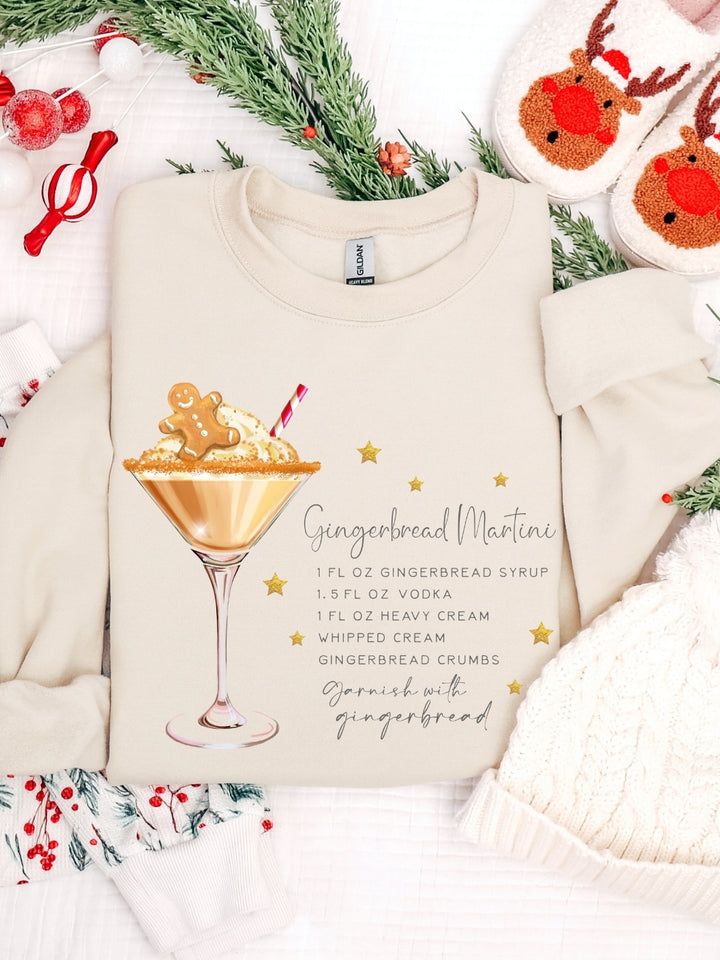 Gildan Gingerbread Martini Christmas Cocktail Sweatshirt