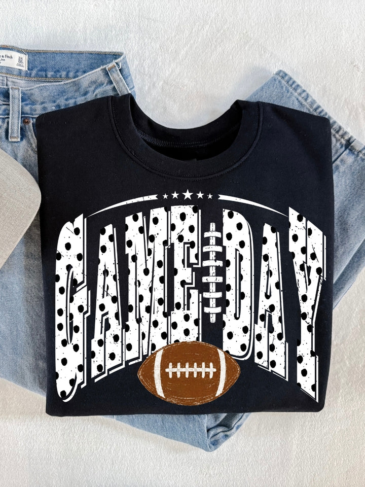 Retro Dots Game Day Graphic Crewneck Sweatshirt