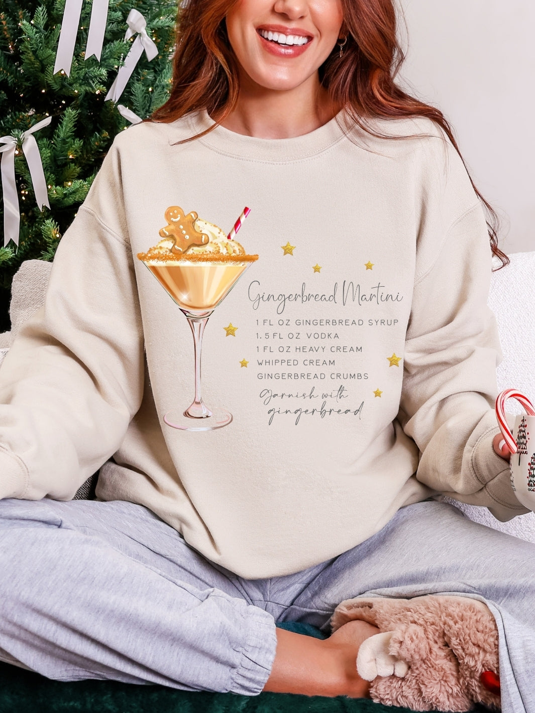 Gildan Gingerbread Martini Christmas Cocktail Sweatshirt