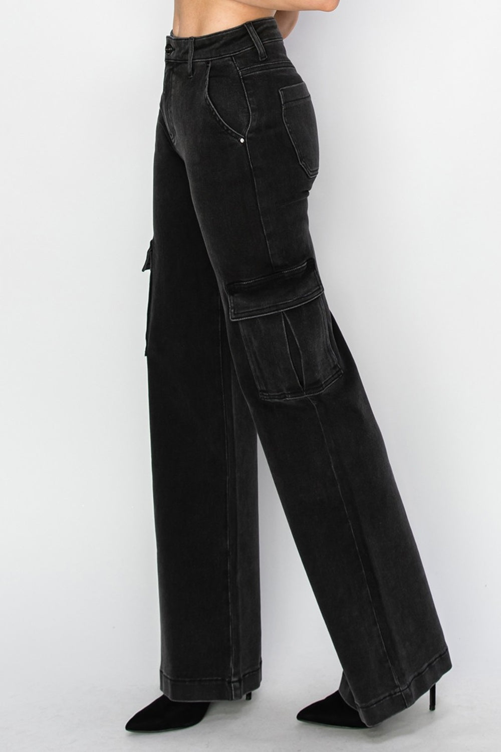 Risen Bree High Rise Wide Leg Cargo Jeans