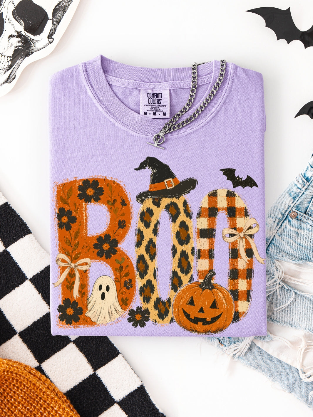Retro Spooky Boo Halloween Comfort Colors Graphic Tee