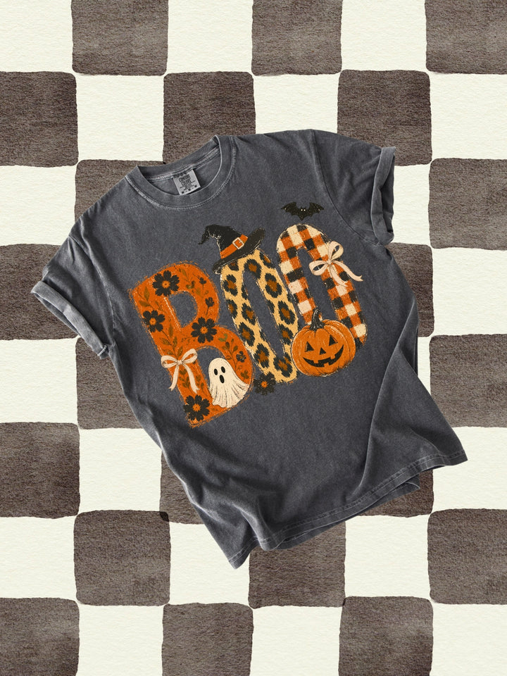 Retro Spooky Boo Halloween Comfort Colors Graphic Tee