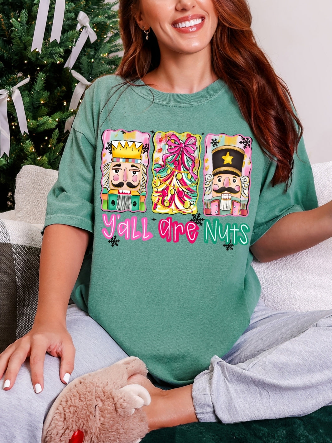 Comfort Colors Y'all Are Nuts Christmas T-Shirt