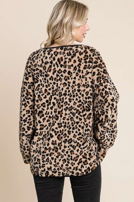 Culture Code Leopard Faux Fur Top