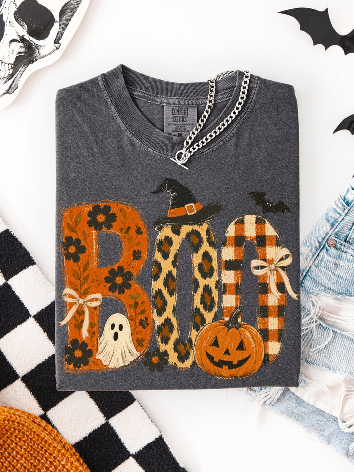 Retro Spooky Boo Halloween Comfort Colors Graphic Tee