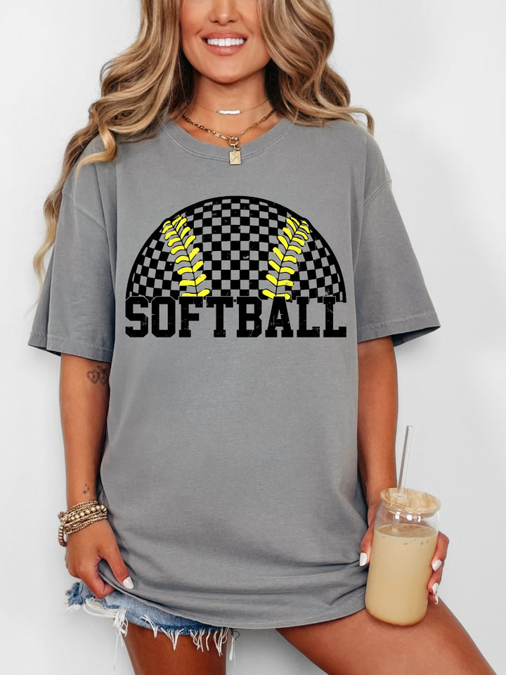 Comfort Colors Checkered Softball T-Shirt